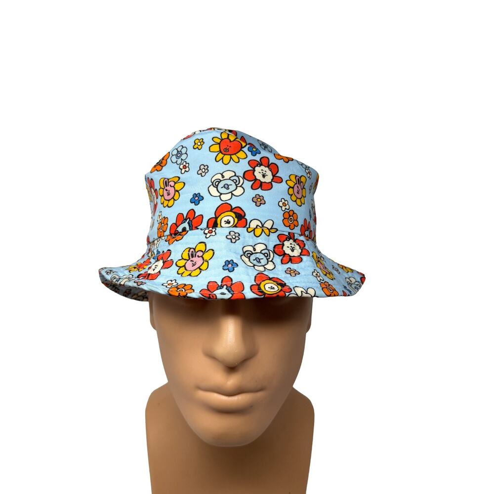 BT21 Light Blue BTS K Pop Suga Jin JK RM V Jimin J Hope Bucket Beach Hat Cap